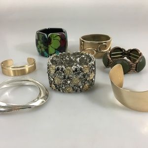Lot of 8 Cuff and Bangle Bracelets Unbranded